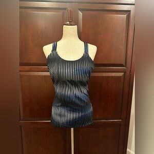 IVY PARK Black and Gray Activewear Top